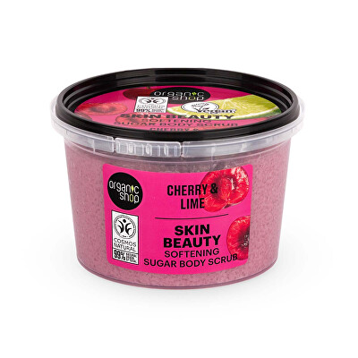Organic Shop - Zjemňující cukrový tělový peeling Třešeň a limetka (Body Scrub) 250 ml