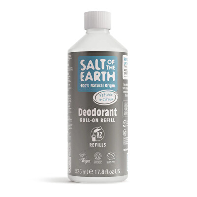 Salt Of The Earth - Náhradní náplň do přírodního kuličkového deodorantu Vetiver & Citrus (Deo Roll-on Refills) 525 ml