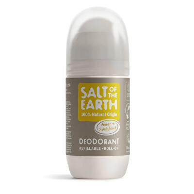 Salt Of The Earth - Přírodní kuličkový deodorant Amber & Santalwood (Deo Roll-on) 75 ml