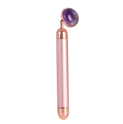 Palsar 7 - Elektrické masážítko na obličej s minerálem (Jade Roller Massager Electric Pink Handle and Amethyst Jade)