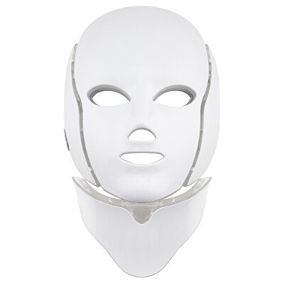 Palsar 7 - Ošetřující LED maska na obličej a krk bílá (LED Mask + Neck 7 Colors White)