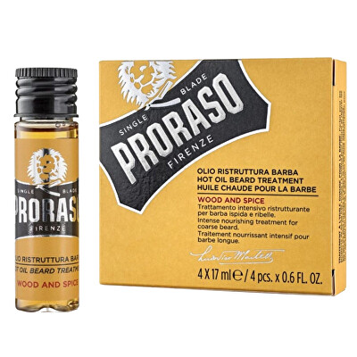 Proraso - Sada olejů na plnovous Hot Oil Beard Treatment 4 x 17 ml