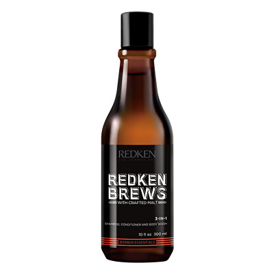Redken - Šampon 3 v 1 Brews (3-In-1 Shampoo, Conditioner and Body Wash) 300 ml