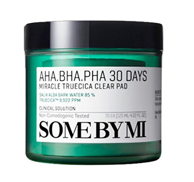 Some By Mi - Jemné vatové tamponky pro čištění pleti AHA BHA PHA 30 Days (Miracle Truecica Clear Pad) 70 ks