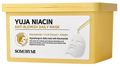 Some By Mi - Rozjasňující pleťová maska Yuja Niacin (Anti-Blemish Daily Mask) 30 ks