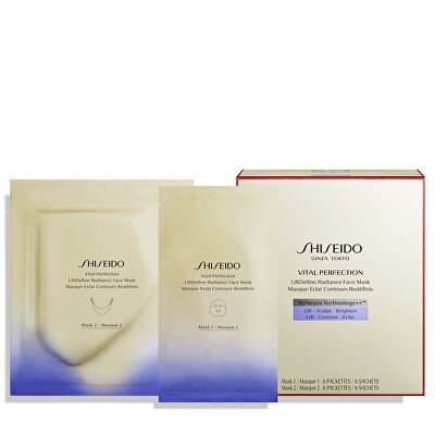 Shiseido - Zpevňující plátýnková maska Vital Perfection LiftDefine Radiance (Face Mask) 2 x 6 ks