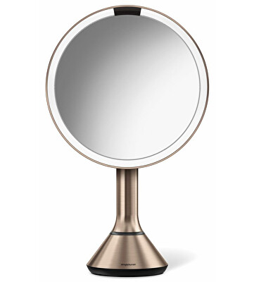 Simplehuman - 2. JAKOST -  Dobíjecí zrcátko s dotykovým ovládáním intenzity osvětlení Dual Light 20 cm Rose Gold nerez ocel