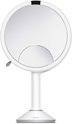 Simplehuman - Kosmetické zrcátko s dotykovým ovládáním intenzity osvětlení Sensor Trio Bílá nerez