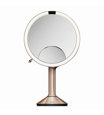Simplehuman - 2. JAKOST -  Kosmetické zrcátko s dotykovým ovládáním intenzity osvětlení Rose Gold Sensor Trio