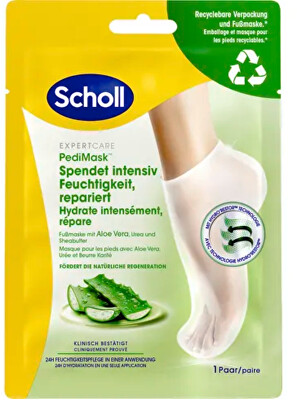 Scholl - Hydratační maska na nohy s Aloe Vera PediMask™ (Foot Mask) 1 pár
