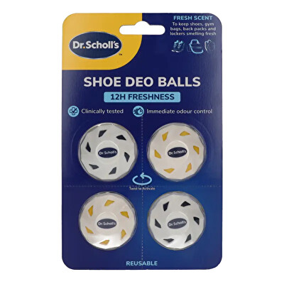 Scholl - Osvěžující kuličky do obuvi (Shoe Deo Balls) 4 ks