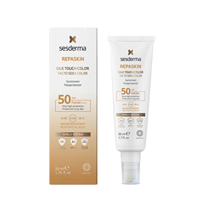 Sesderma - Tónovaný ochranný krém na obličej SPF 50 Repaskin Silk Touch Color Facial 50 ml