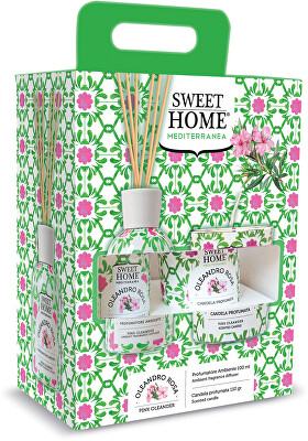Sweet Home Collection - Dárková sada aroma difuzéru se svíčkou Pink Oleander