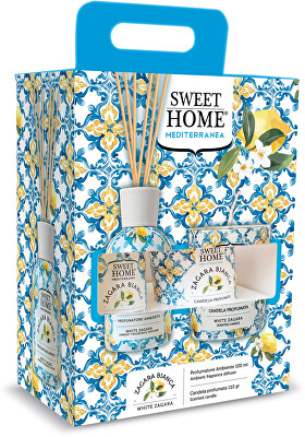Sweet Home Collection - Dárková sada aroma difuzéru se svíčkou White Zagara