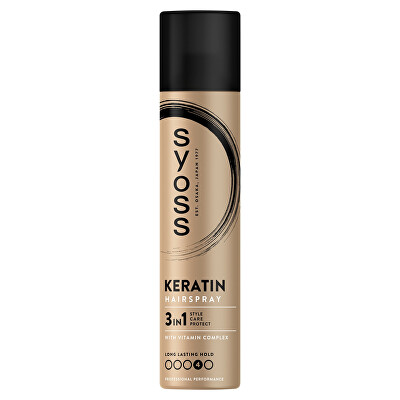 Syoss - Lak na vlasy pro neviditelnou extra silnou fixaci Keratin 4 Hairspray 300 ml