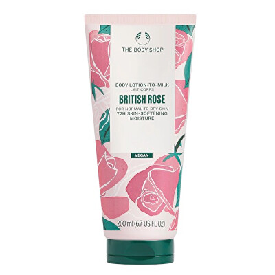 The Body Shop - Tělové mléko pro normální až suchou pokožku British Rose (Body Lotion) 200 ml