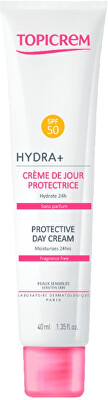 Topicrem - Hydratační denní krém pro citlivou pleť SPF 50 HYDRA+ (Protective Day Cream) 40 ml