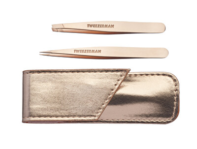 Tweezerman - Sada pinzet v pouzdře Rose Gold