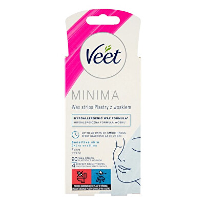 Veet - Hypoalergenní voskové pásky na obličej Minima 20 ks