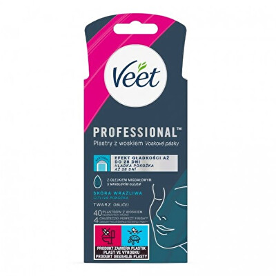 Veet - Voskové pásky na obličej pro citlivou pokožku 40 ks