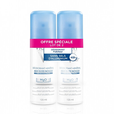 Vichy - Minerální deodorant ve spreji 48H (Deodorant Mineral) 2 x 125 ml