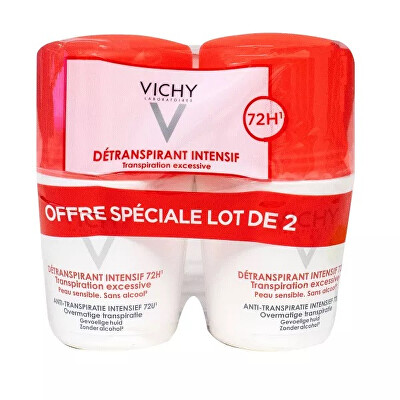 Vichy - Sada kuličkových antiperspirantů proti nadměrnému pocení (Détranspirant Intensif 72h) 2 x 50 ml