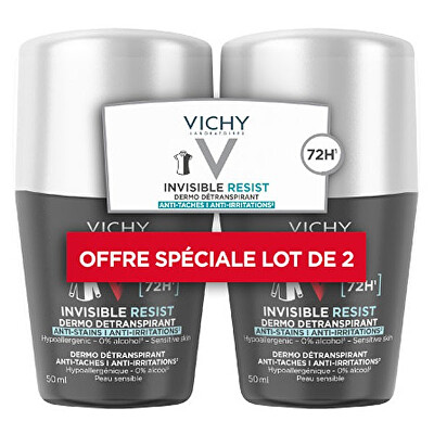 Vichy - Sada kuličkových detranspirantů Homme Invisible Resist 72H (Dermo Detranspirant) 2 x 50 ml