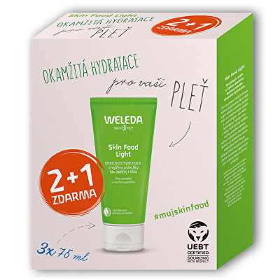 Weleda - Dárková sada hydratačního a vyživujícího krému Skin Food Light 3 x 75 ml