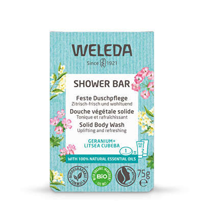 Weleda - Aromatické bylinkové mýdlo Geranium + Litsea Cubeba (Shower Bar) 75 g