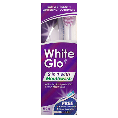 White Glo - Zubní pasta 2v1 White Glo Whitening Toothpaste 150 g