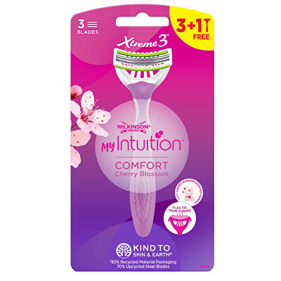 Wilkinson Sword - Jednorázový holicí strojek pro ženy My Intuition Comfort Cherry Blossom 3 + 1 ks