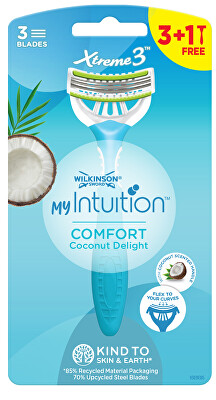 Wilkinson Sword - Jednorázový holicí strojek pro ženy My Intuition Comfort Coconut Delight 3 + 1 ks