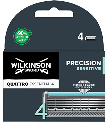 Wilkinson Sword - Náhradní hlavice Quattro Essential Precision Sensitive 4 ks