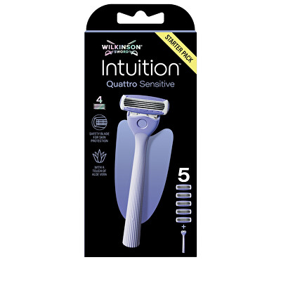 Wilkinson Sword - Holicí strojek Intuition Quattro Sensitive + 5 hlavic