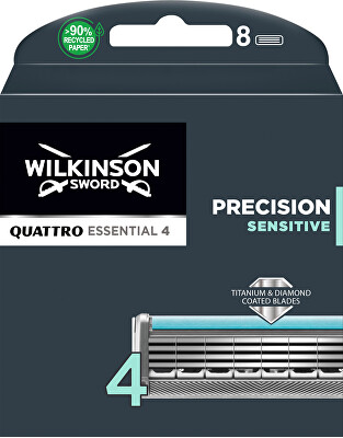 Wilkinson Sword - Náhradní hlavice Quattro Essential Precision Sensitive 8 ks