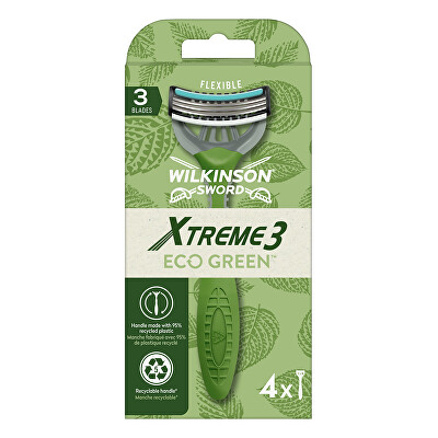 Wilkinson Sword - Jednorázový holicí strojek pro muže Xtreme3 ECO Green 4 ks