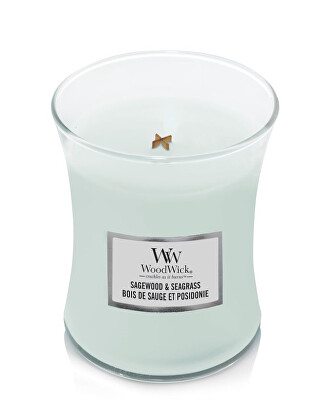 WoodWick - Vonná svíčka váza Sagewood & Seagrass 275 g