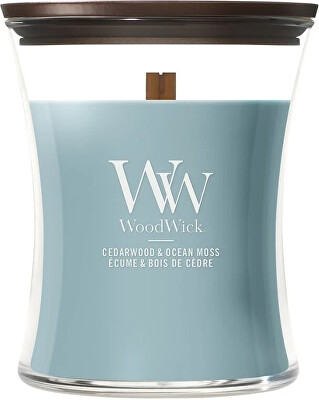 WoodWick - Vonná sviečka váza stredná Cedarwood & Ocean Moss 275 g
