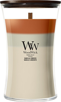 WoodWick - Lumânare parfumată vas mare Trilogy Vanilla Embers 609,5 g