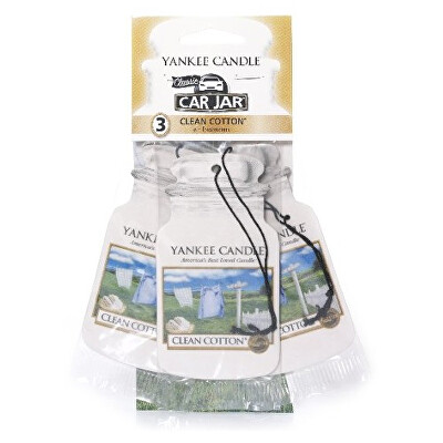 Yankee Candle - Papírová visačka do auta Čistá bavlna (Clean Cotton) 3 ks