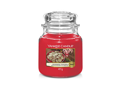 Yankee Candle - Aromatická svíčka Classic střední Peppermint Pinwheels 411 g