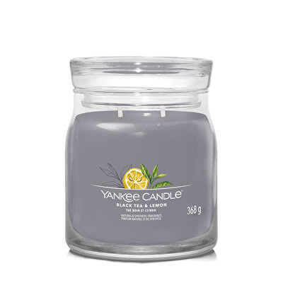 Yankee Candle - Aromatická svíčka Signature sklo střední Black Tea & Lemon 368 g