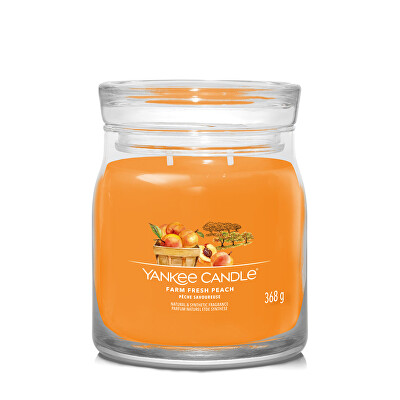 Yankee Candle - Aromatická svíčka Signature sklo střední Farm Fresh Peach 368 g