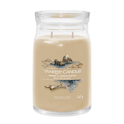 Yankee Candle - Aromatická svíčka Signature sklo velké Amber & Sandalwood 567 g