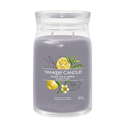 Yankee Candle - Aromatická svíčka Signature sklo velké Black Tea & Lemon 567 g