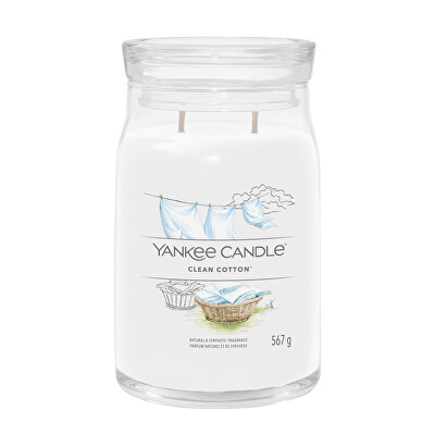 Yankee Candle - Aromatická svíčka Signature sklo velké Clean Cotton 567 g