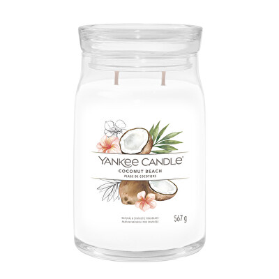 Yankee Candle - Aromatická svíčka Signature sklo velké Coconut Beach 567 g