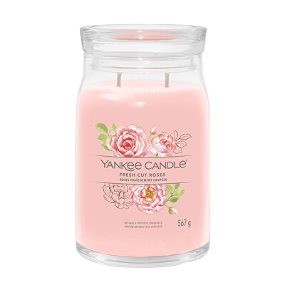 Yankee Candle - Aromatická svíčka Signature sklo velké Fresh Cut Roses 567 g