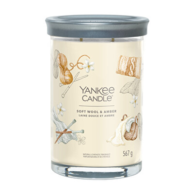 Yankee Candle - Aromatická svíčka Signature tumbler velký Soft Wool & Amber 567 g