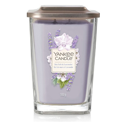 Yankee Candle - Aromatická svíčka velká hranatá Sea Salt & Lavender 552 g